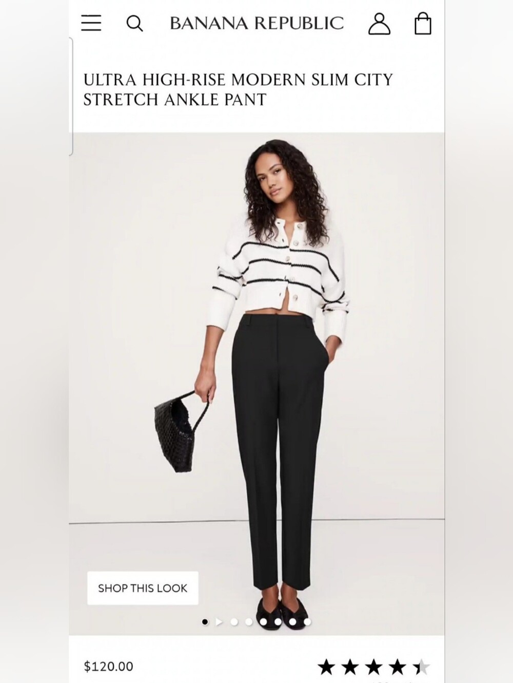 Banana Republic Black Ultra High-Rise Slim Ankle Trousers